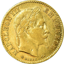 Moneda, Francia, Napoleon III, Napoléon III, 10 Francs, 1866, Paris, MBC+, Oro