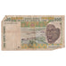Banknote, West African States, 500 Francs, KM:710Kc, VF(20-25)