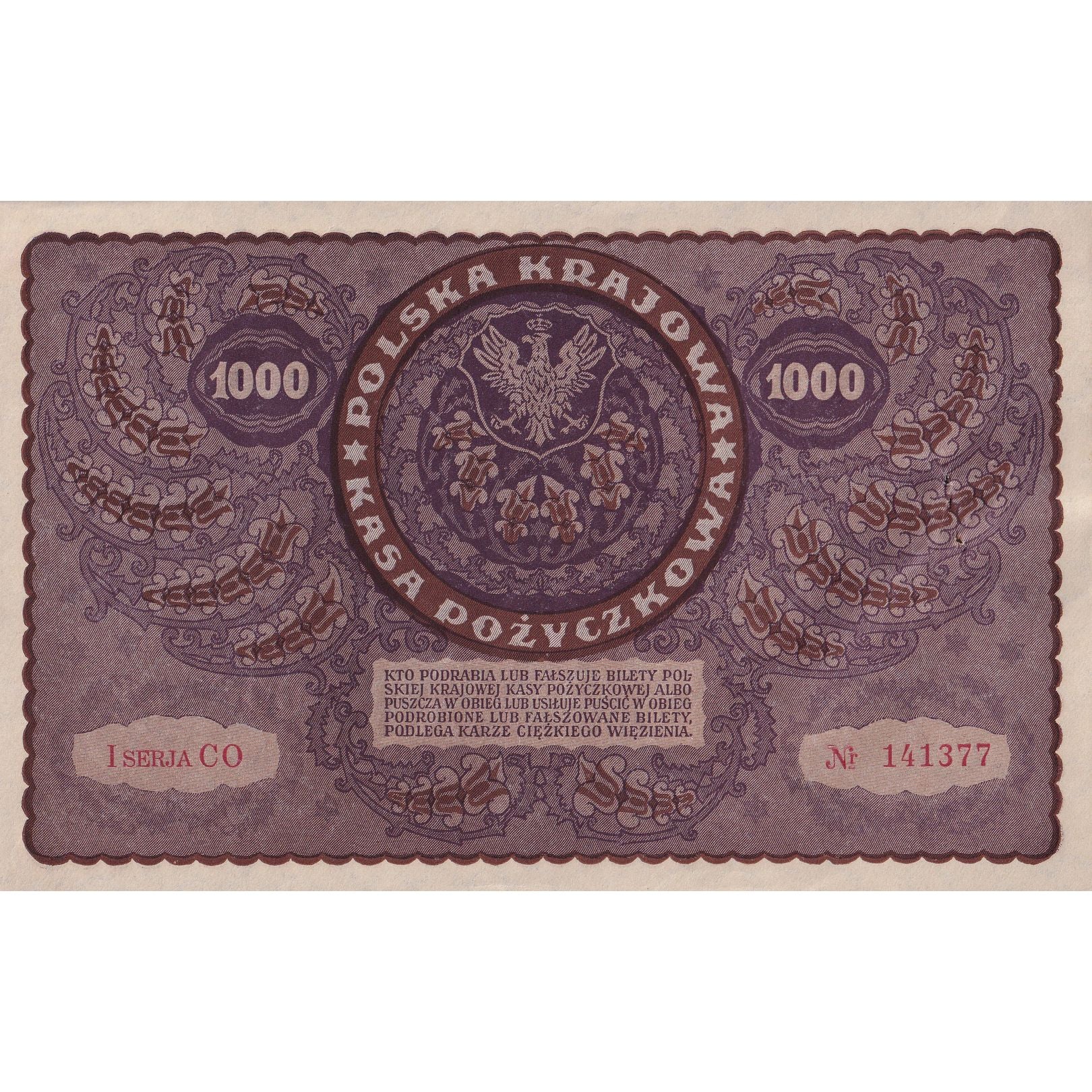 Banknote, Poland, 1000 Marek, 1919, 1919-08-23, KM:29, AU(55-58)