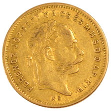 HUNGARY, 4 Forint 10 Francs, 1870, Kormoczbanya, KM #454.2, AU(50-53), Gold,...