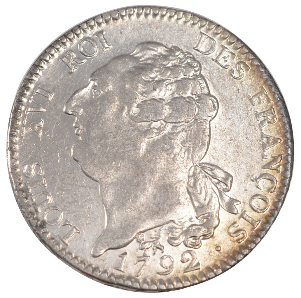 FRANCE, Écu de 6 livres françois, ECU, 6 Livres, 1792, Paris, KM #615.1, MS...