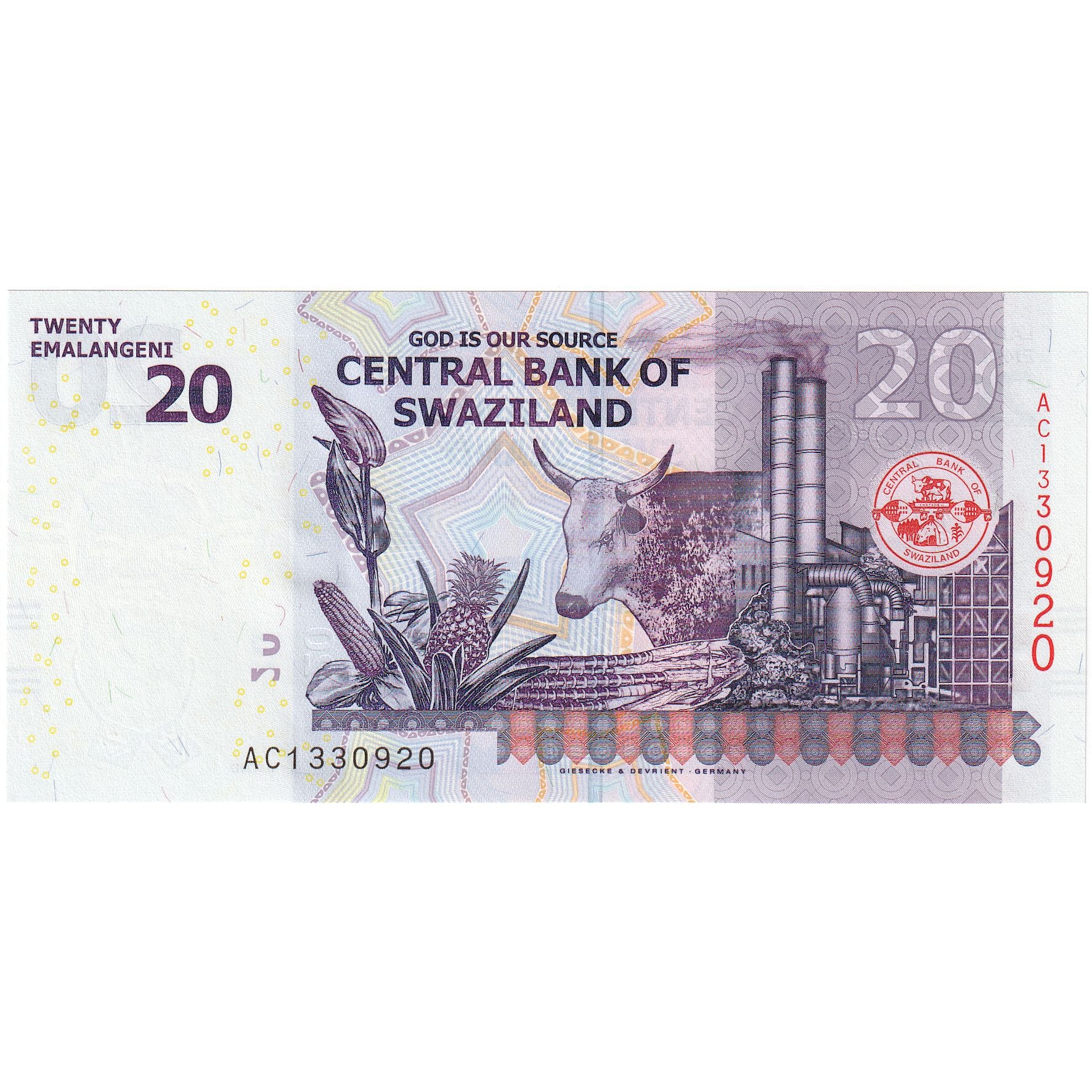 Swaziland, 20 Emalangeni, 2017, 2017-09-06, KM:37a, UNZ