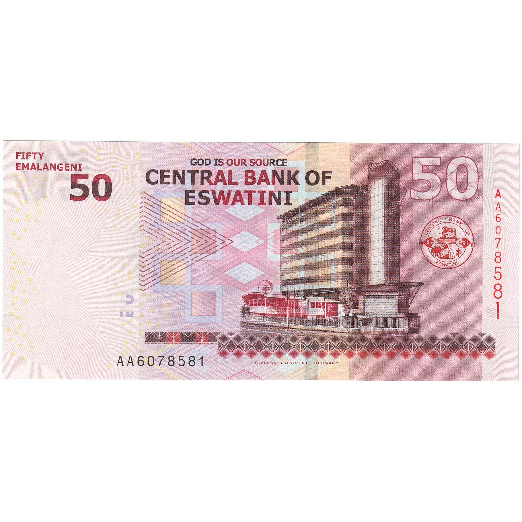 Swaziland, 50 Emalangeni, 2018, 2018-11-09, KM:38a, UNC(65-70)