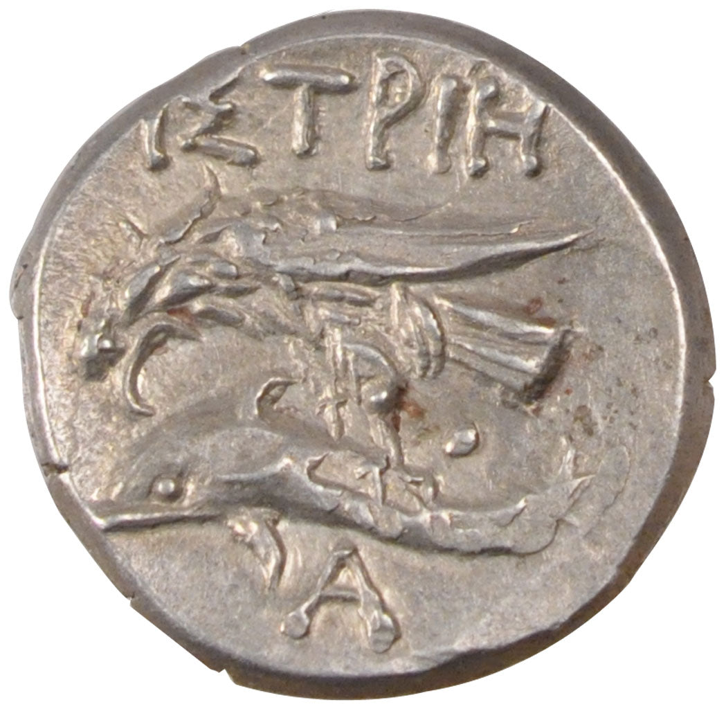 Thrace, Istros, Drachm, Istros, AU(55-58), Silver, BMC #25.2 var, 5.64
