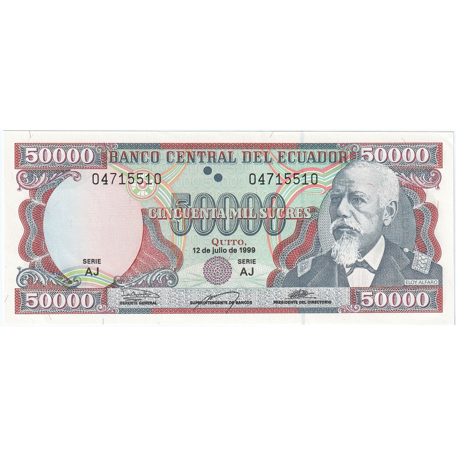 Ecuador, 50,000 Sucres, 1999, 1999-07-12, KM:130c, UNC(65-70)