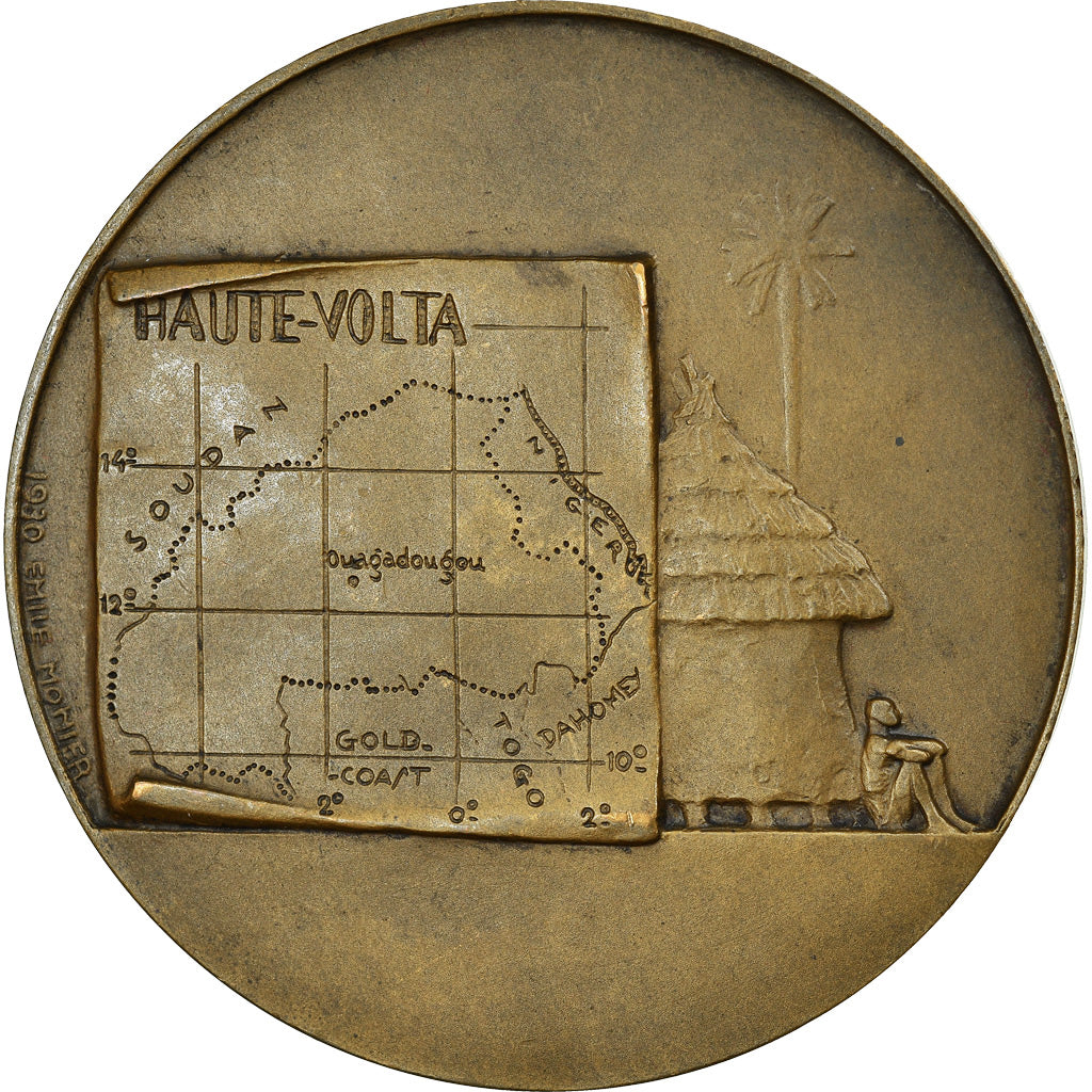Francia, medaglia, Colonies, Haute-Volta, Femme Dioula, 1930, Monier, SPL