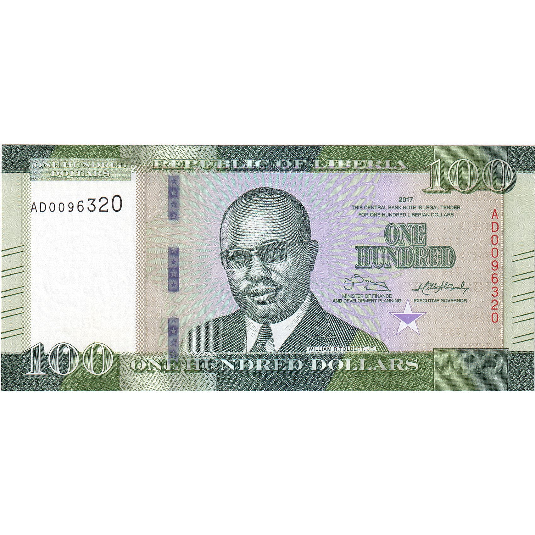 Liberia, 100 Dollars, 2017, UNC(65-70)