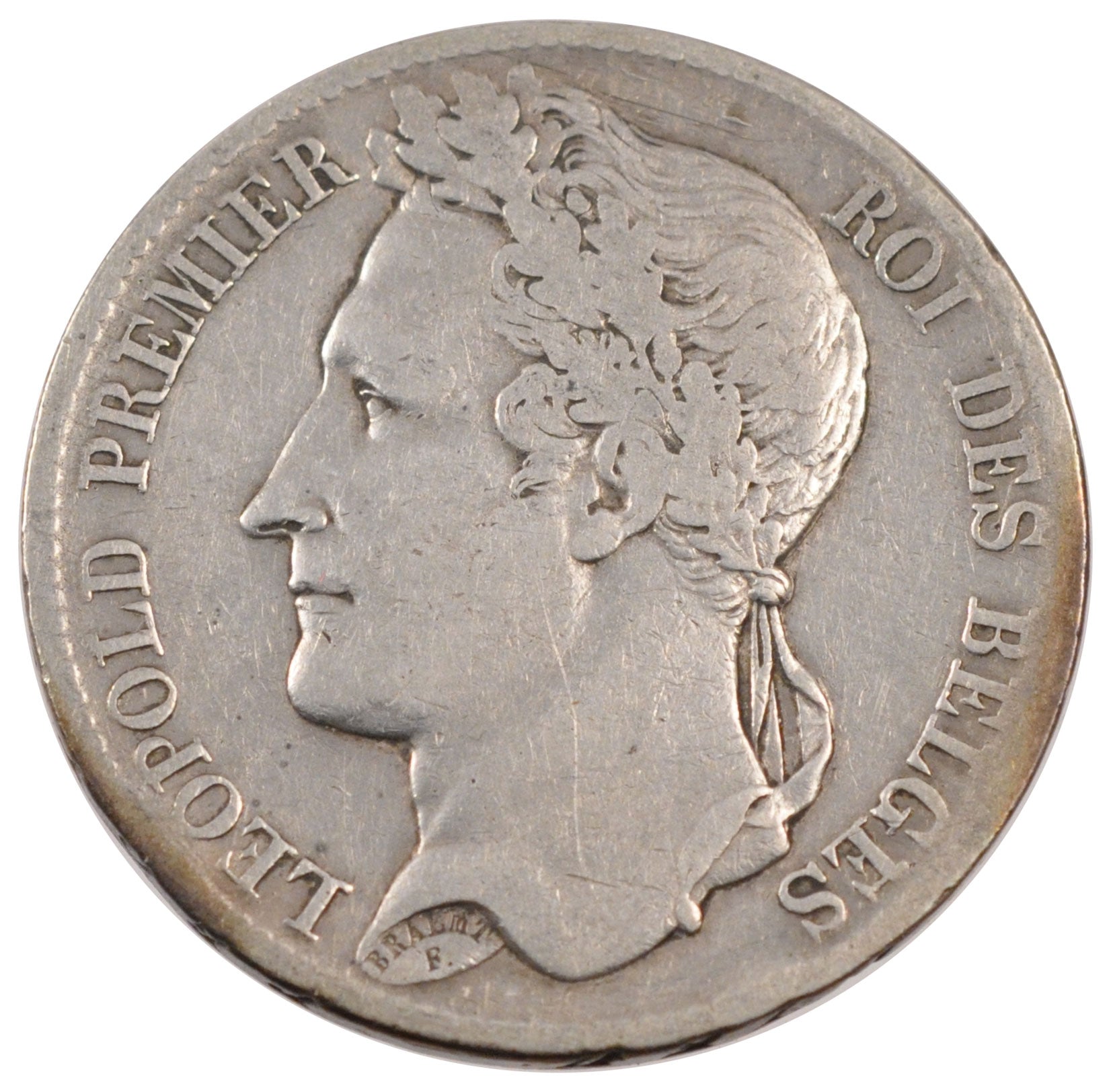 BELGIUM, 5 Francs, 5 Frank, 1832, KM #3.1, VF(20-25), Silver, 24.64