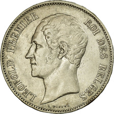 Moneta, Belgio, Leopold I, 5 Francs, 5 Frank, 1858, BB, Argento, KM:17