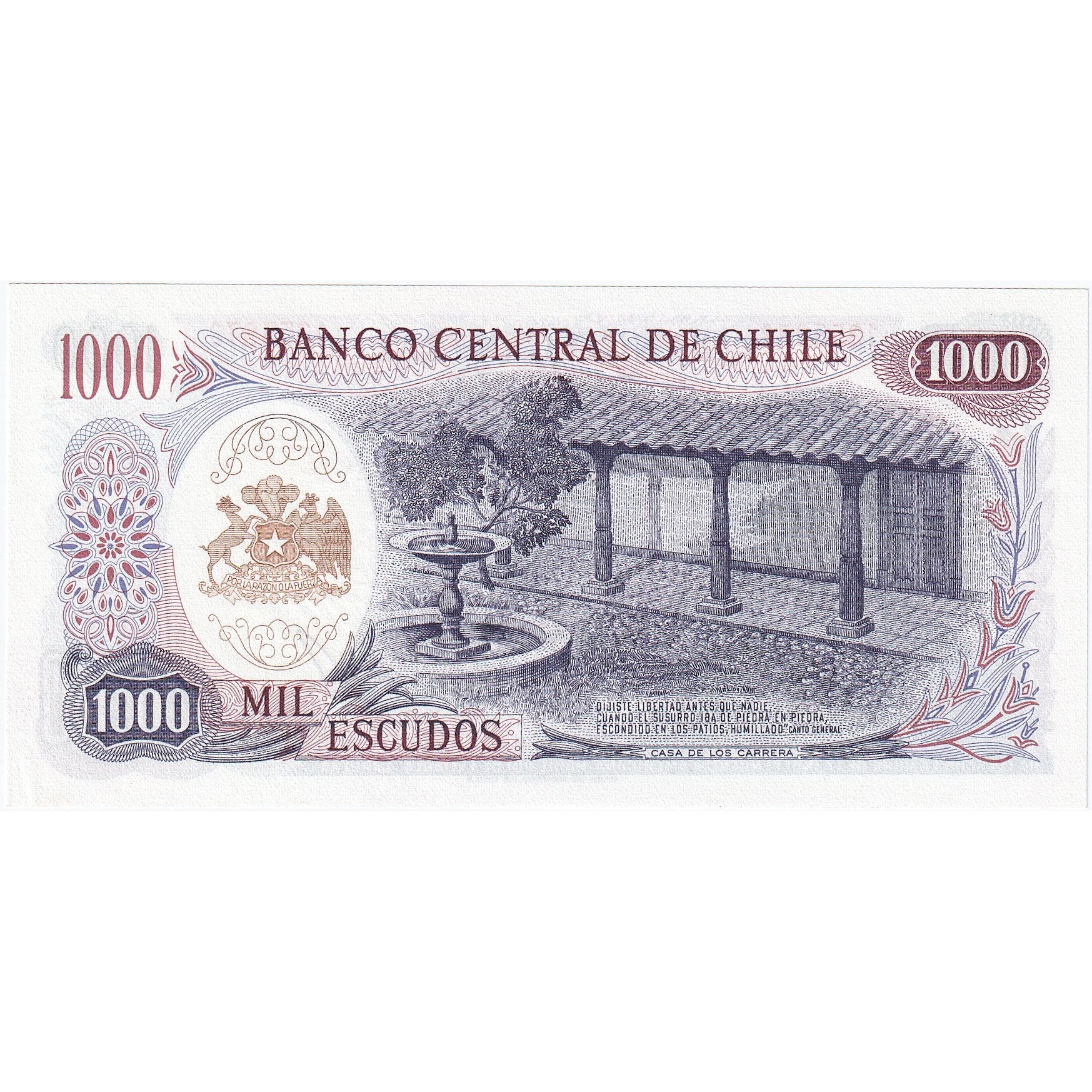 Chile, 1000 Escudos, KM:146, UNZ