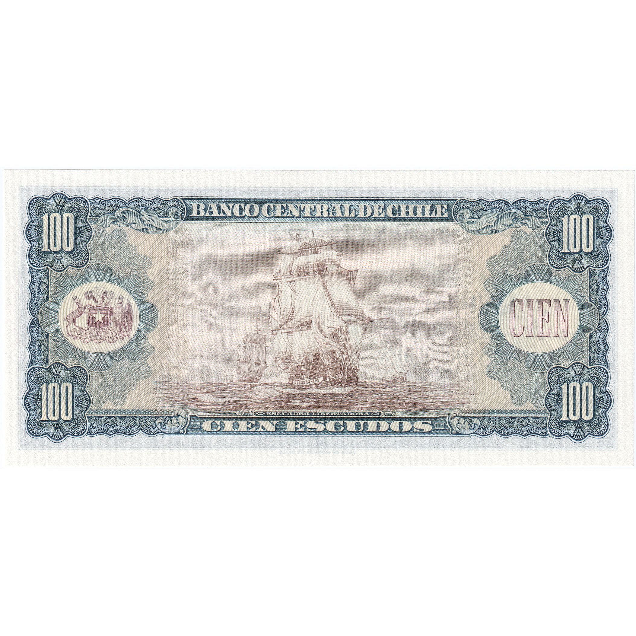 Chili, 100 Escudos, 1962, KM:141a, TTB