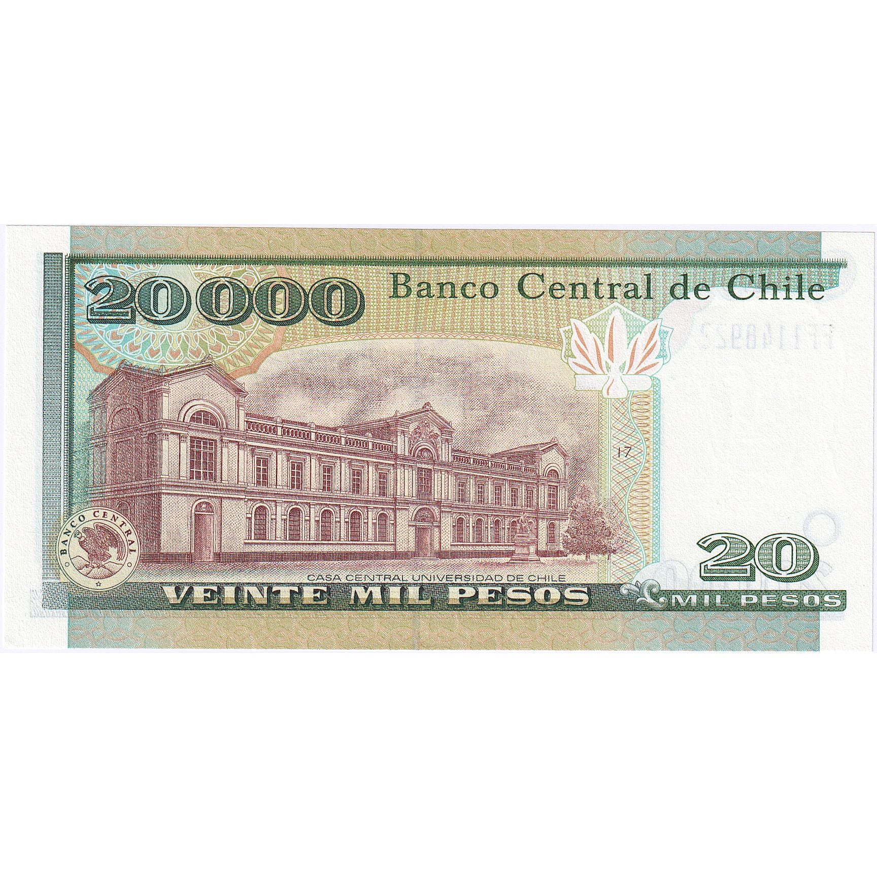 20,000 Pesos, 1999, Chile, KM:159a, UNC