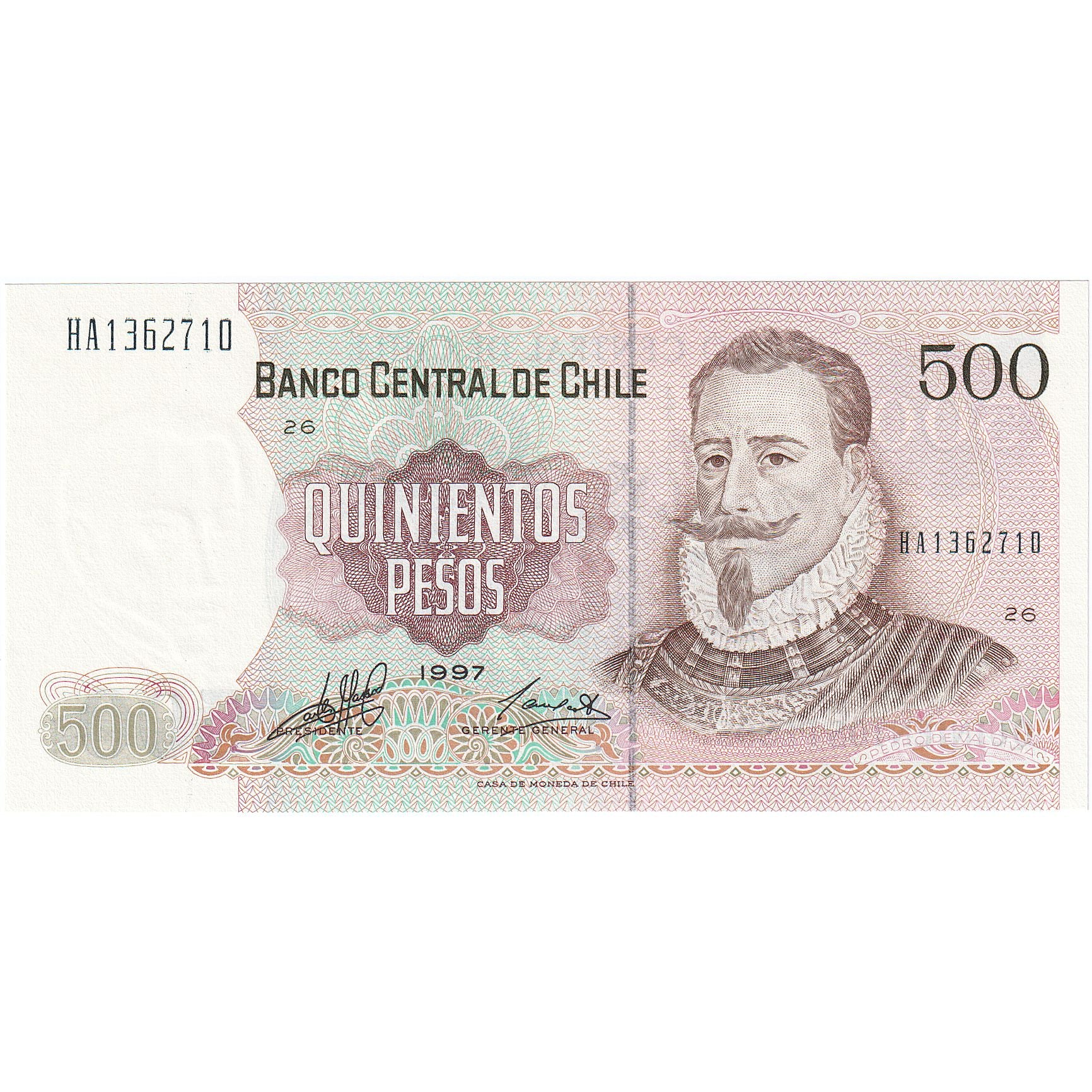 Chili, 500 Pesos, 1997, NEUF