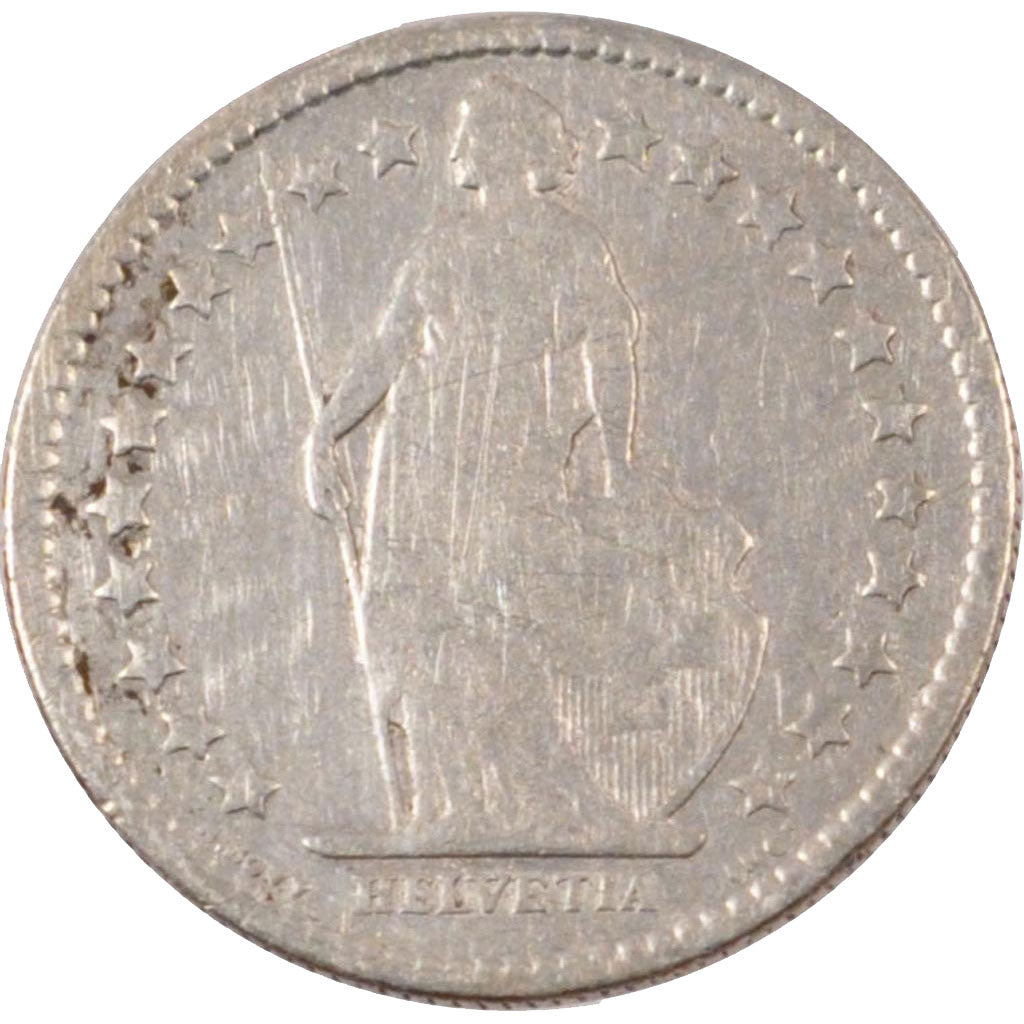 SWITZERLAND, 1/2 Franc, 1894, Bern, KM #23, F(12-15), Silver, 18.2, 2.43