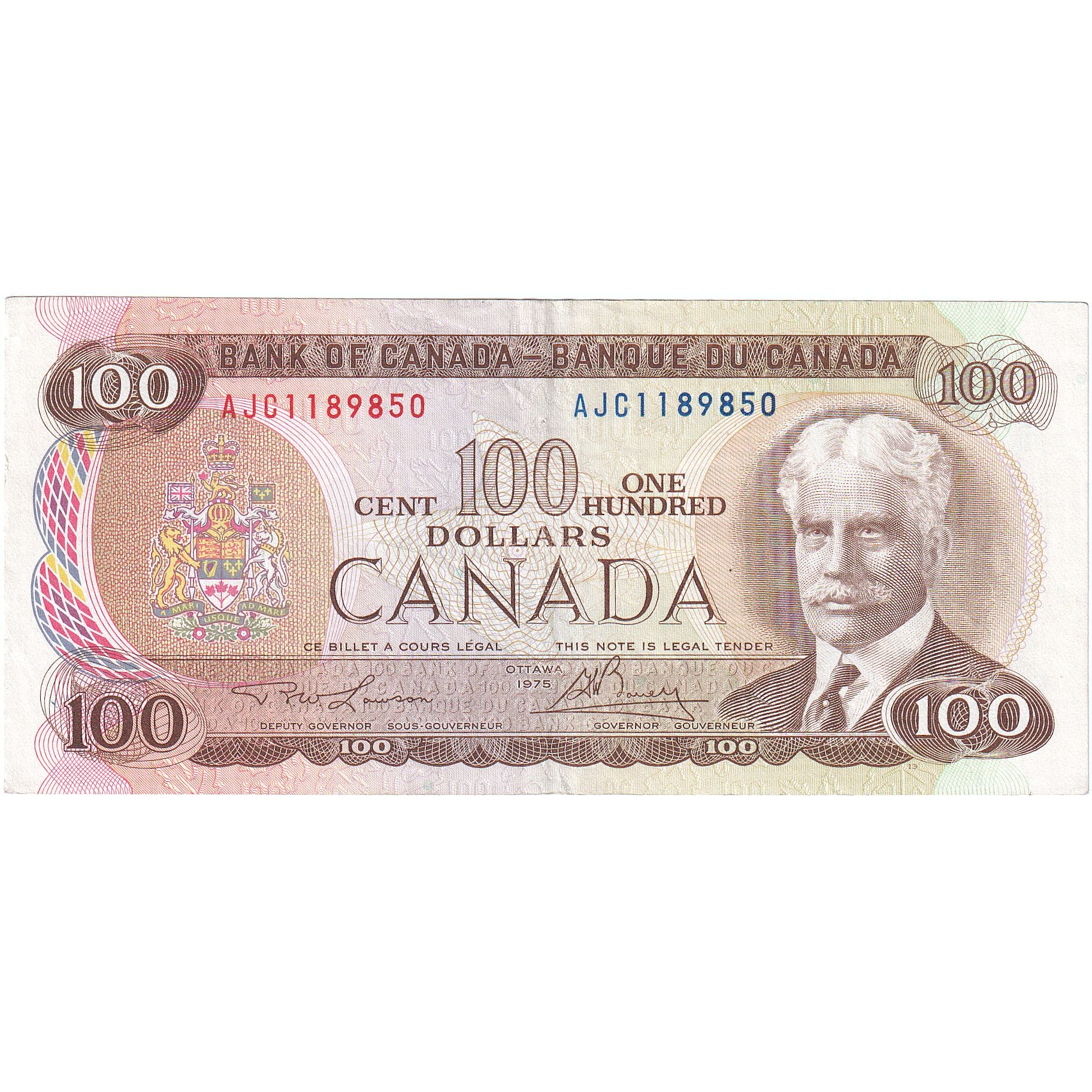 Canada, 100 Dollars, 1975, KM #91b, EF(40-45), AJJ0751443