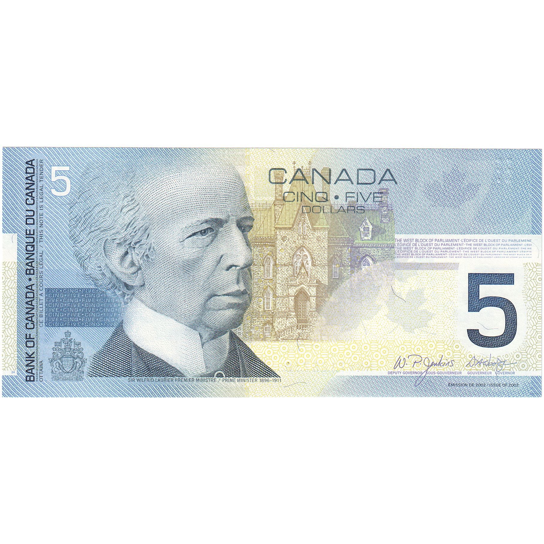 Canada, 5 Dollars, 2002, 2002, KM:101a, UNC(65-70)