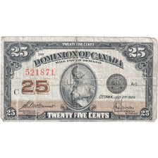 Canada, 25 Cents, 1923, 1923-07-02, KM:11a, VF(30-35)