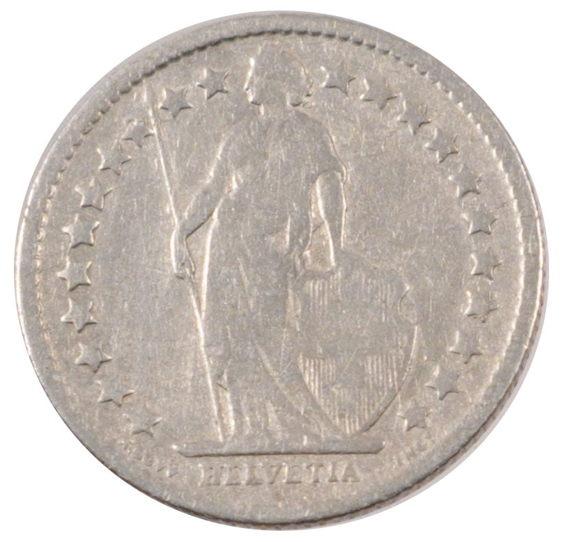 SWITZERLAND, 1/2 Franc, 1900, Bern, KM #23, VF(20-25), Silver, 18.2, 2.40