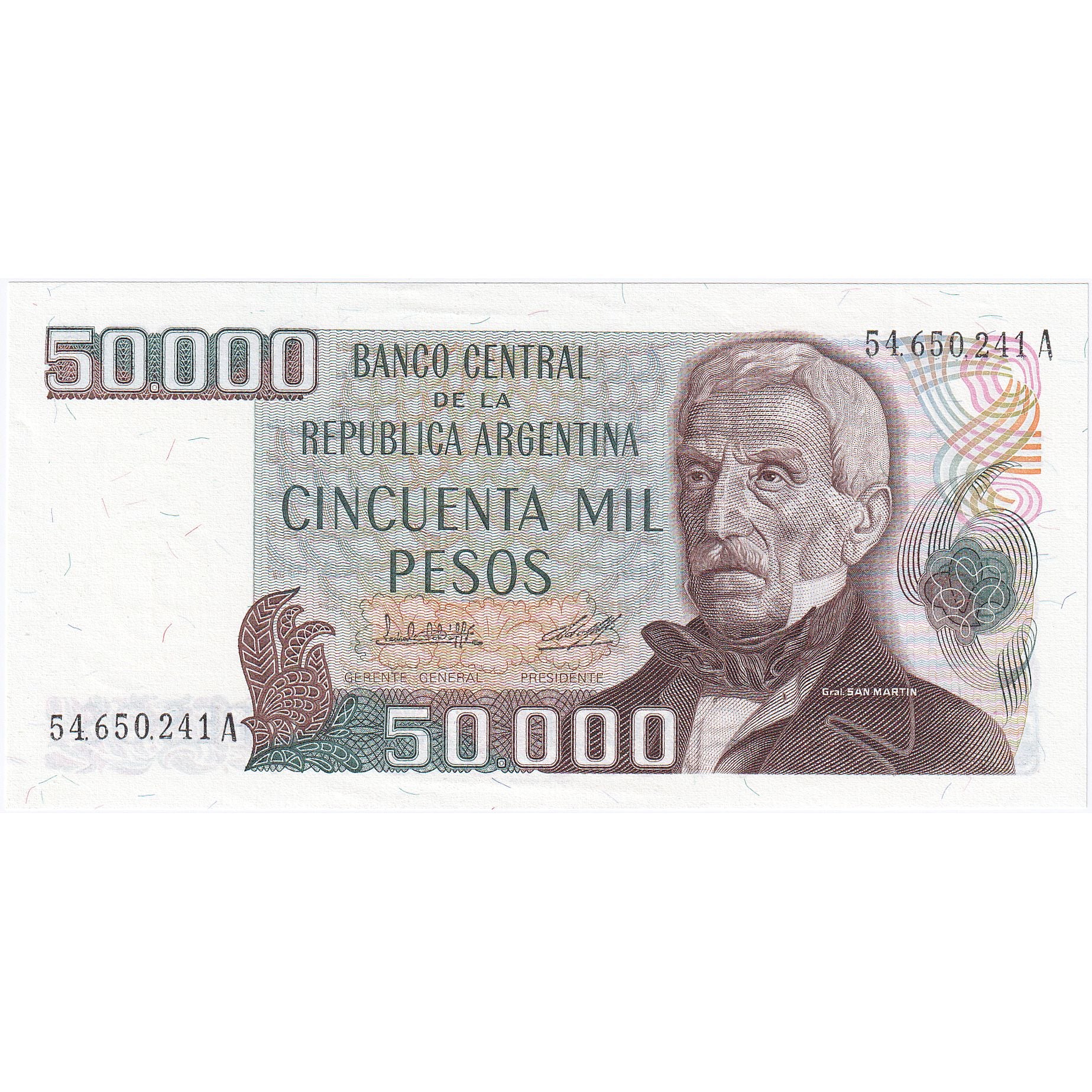 Argentinien, 50,000 Pesos, KM:307, UNZ