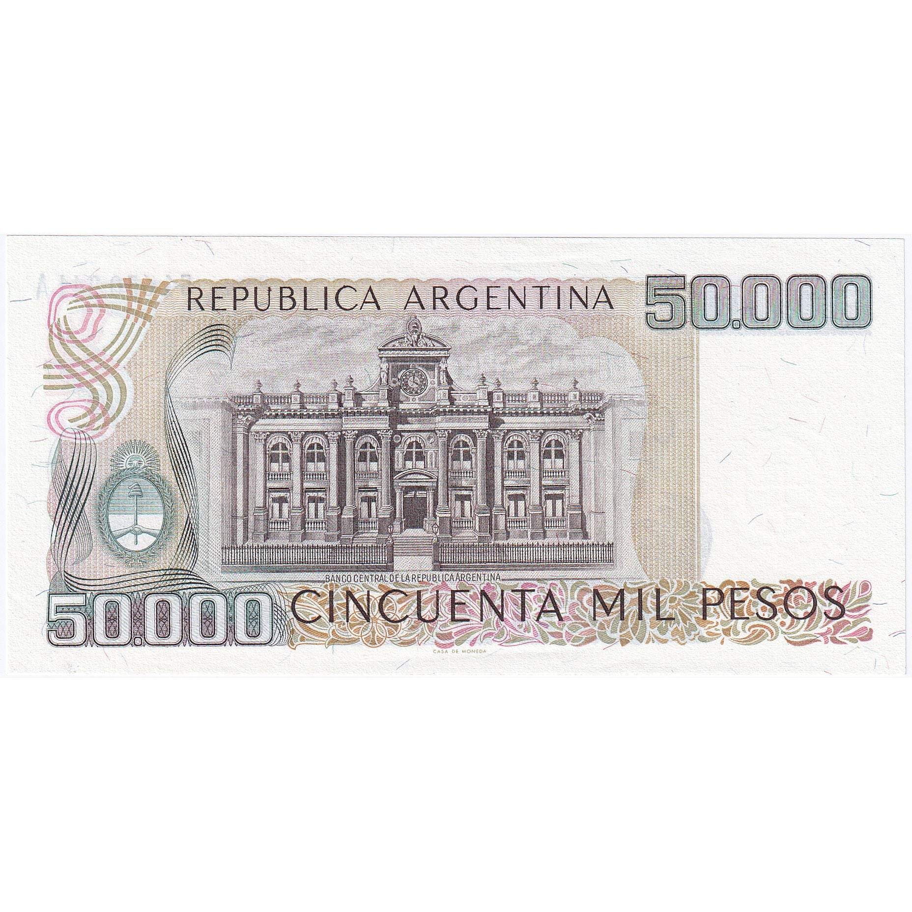 Argentinien, 50,000 Pesos, KM:307, UNZ