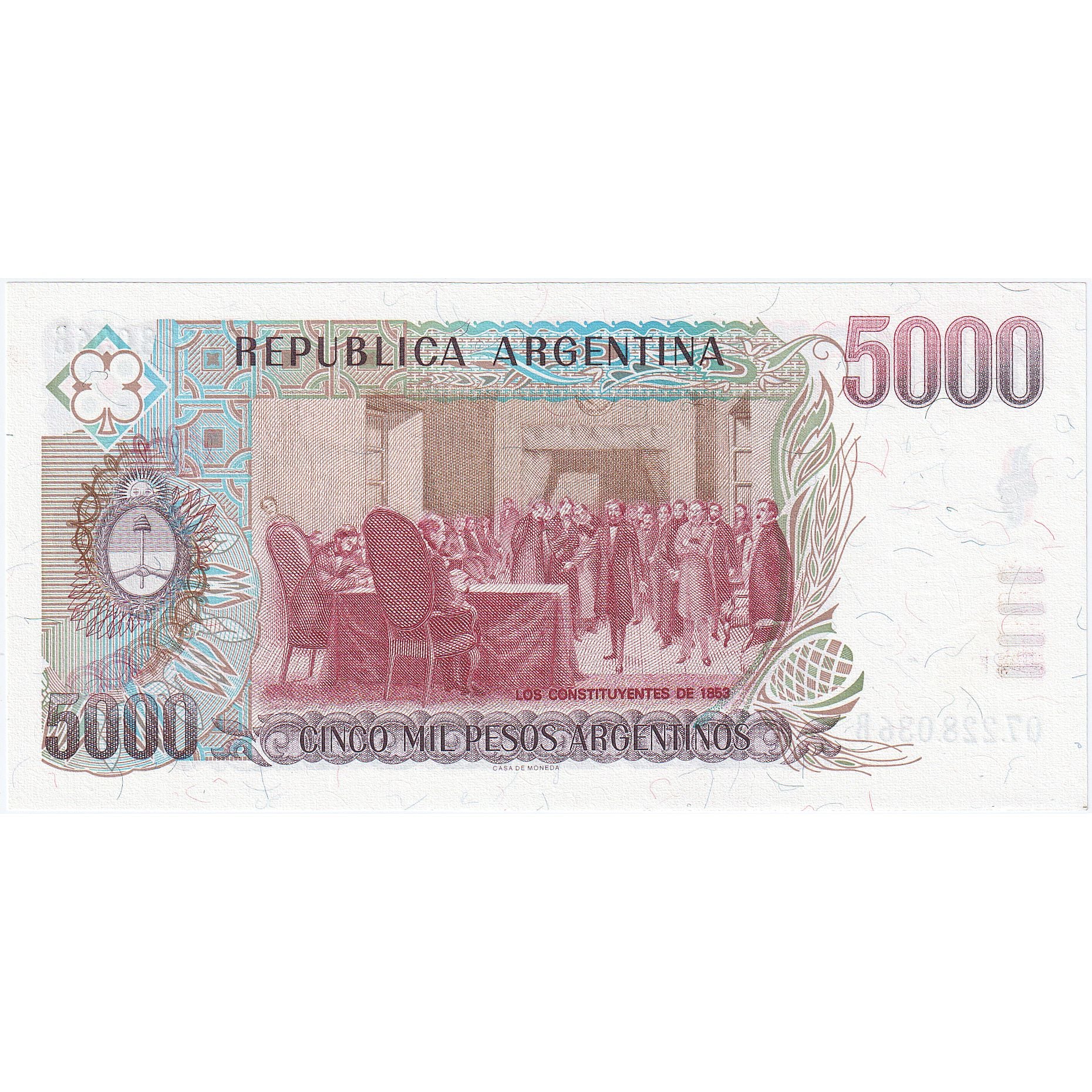 Argentina, 5000 Pesos Argentinos, KM:318a, FDS