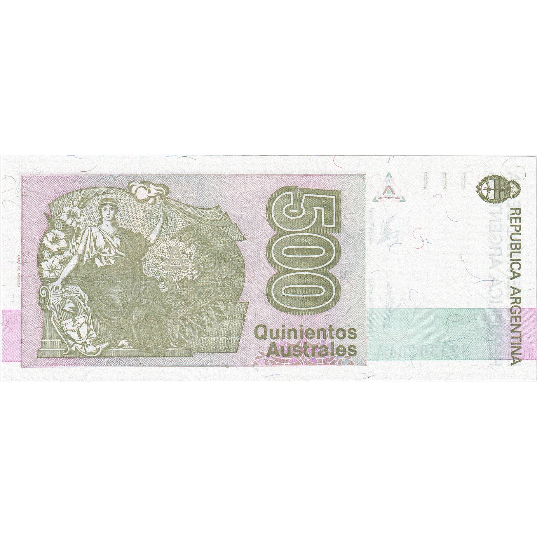 Geldschein, Argentinien, 500 Australes, Undated (1988-90), KM:328a, UNZ