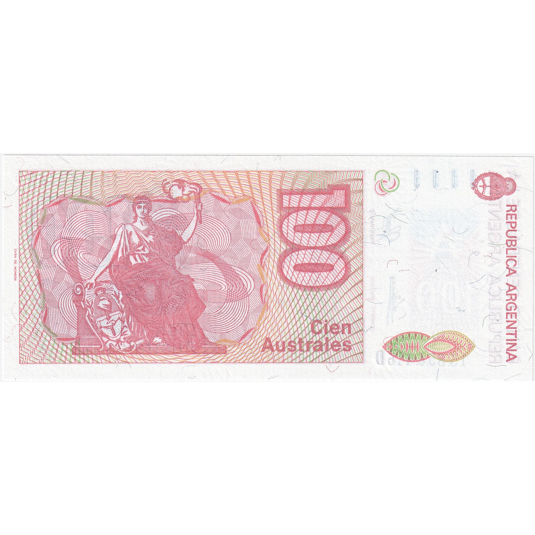 Argentina, 100 Australes, Undated (1985-90), KM:327c, UNC(65-70)
