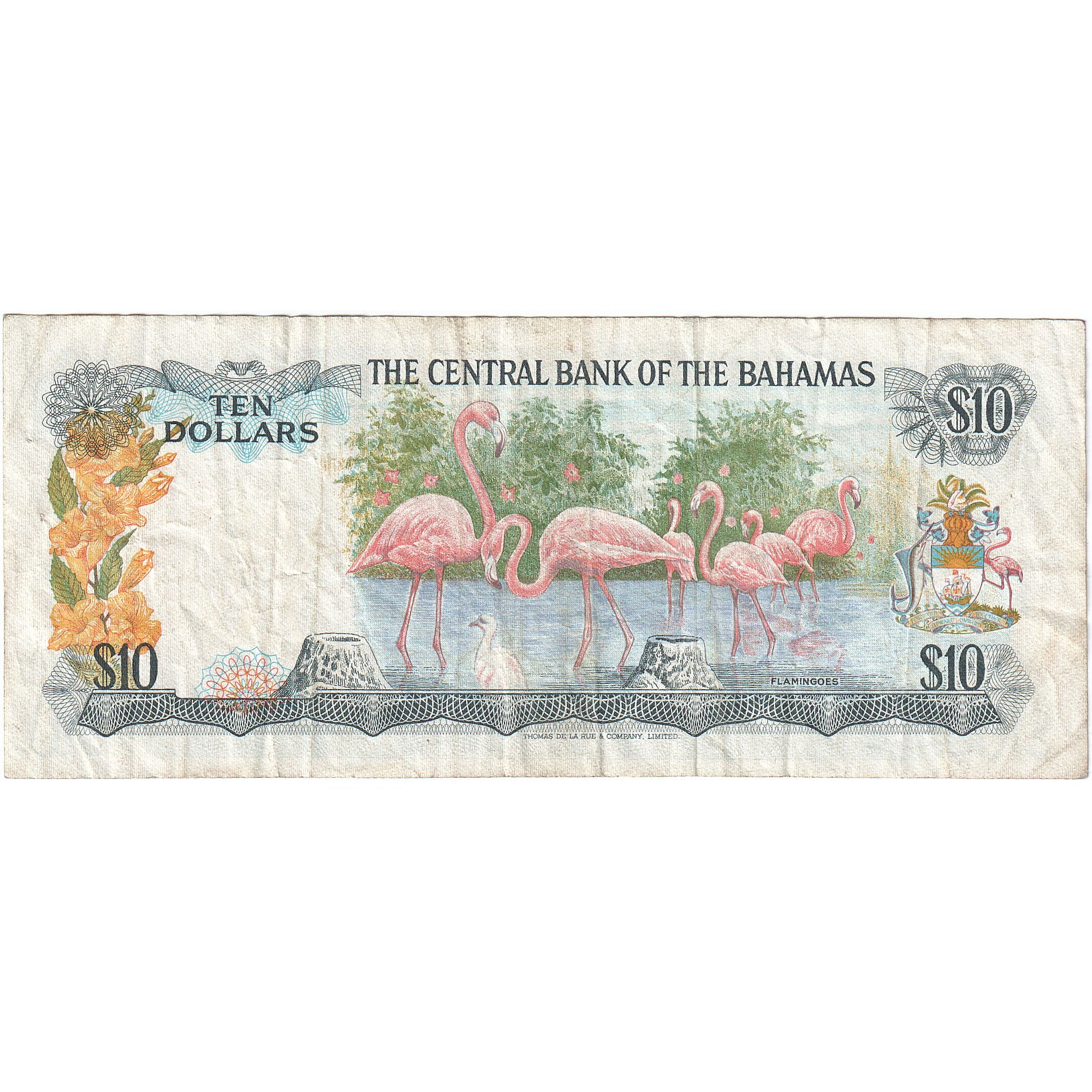 Bahamas, 10 Dollars, 1974, KM:38a, S+
