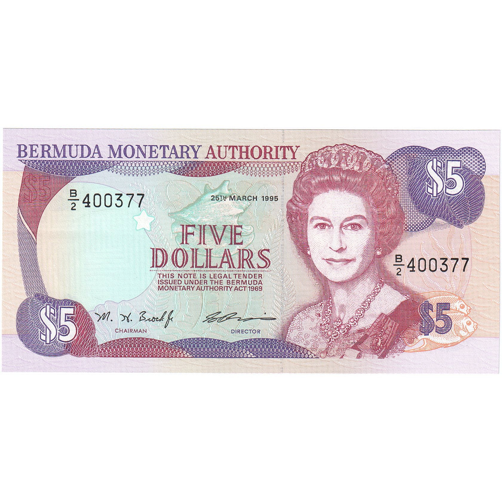 Bermuda, 5 Dollars, 1997, 1997-06-10, KM:41d, UNZ