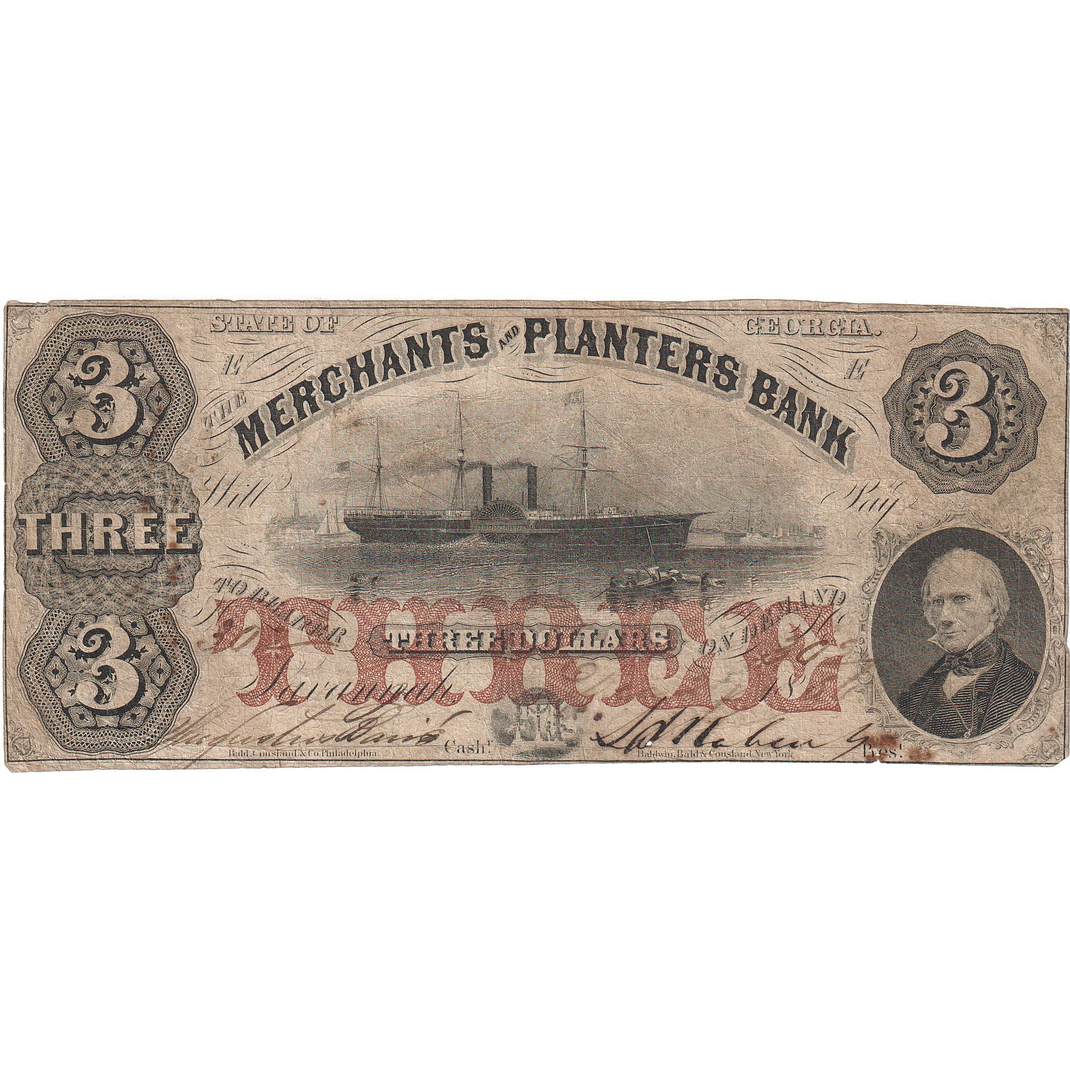 USA, 3 Dollars, VF(30-35)