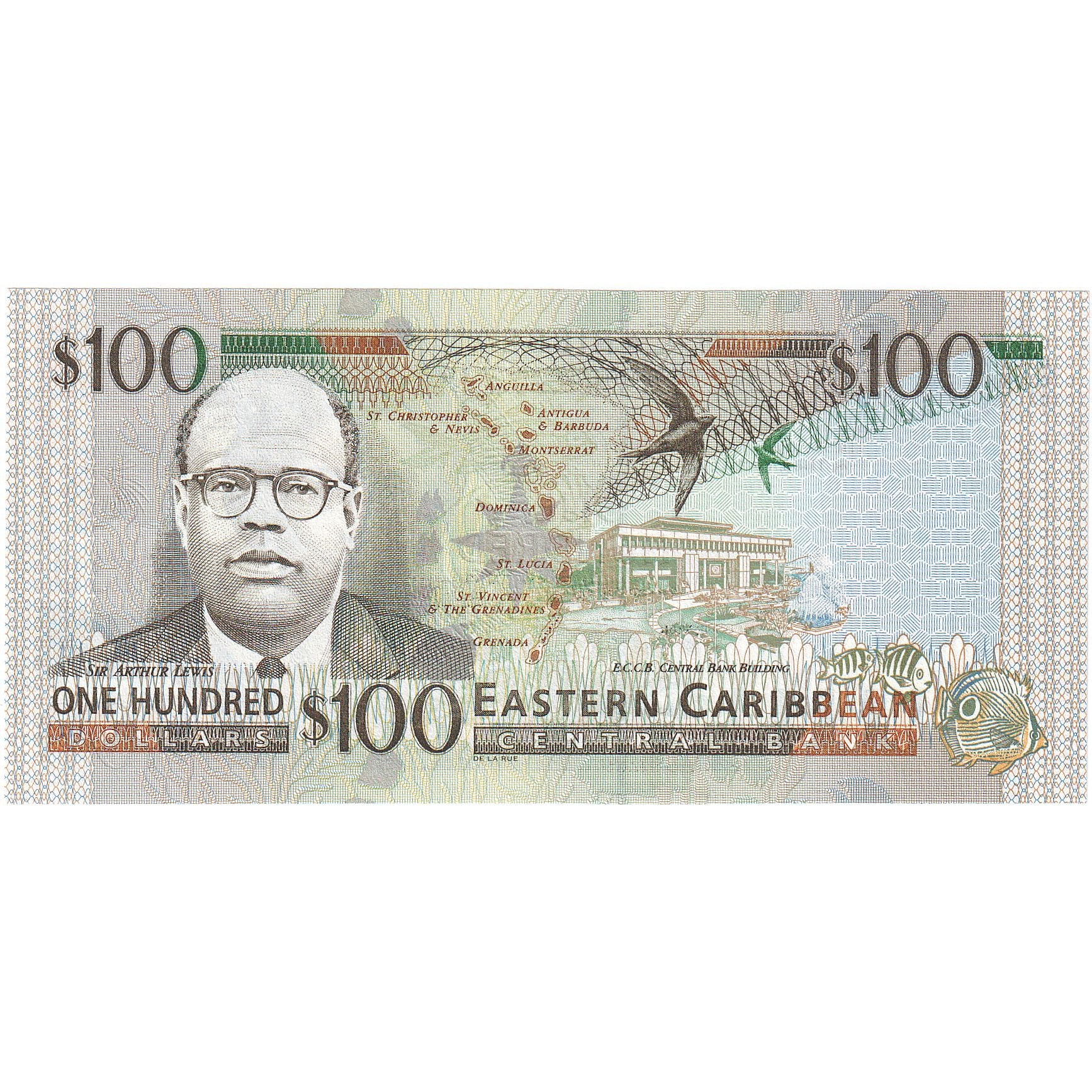 East Caribbean States, 100 Dollars, KM:46a, UNC(65-70)