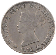 ITALIAN STATES, 5 Soldi, 1815, KM #26, EF(40-45), Silver, 1.21