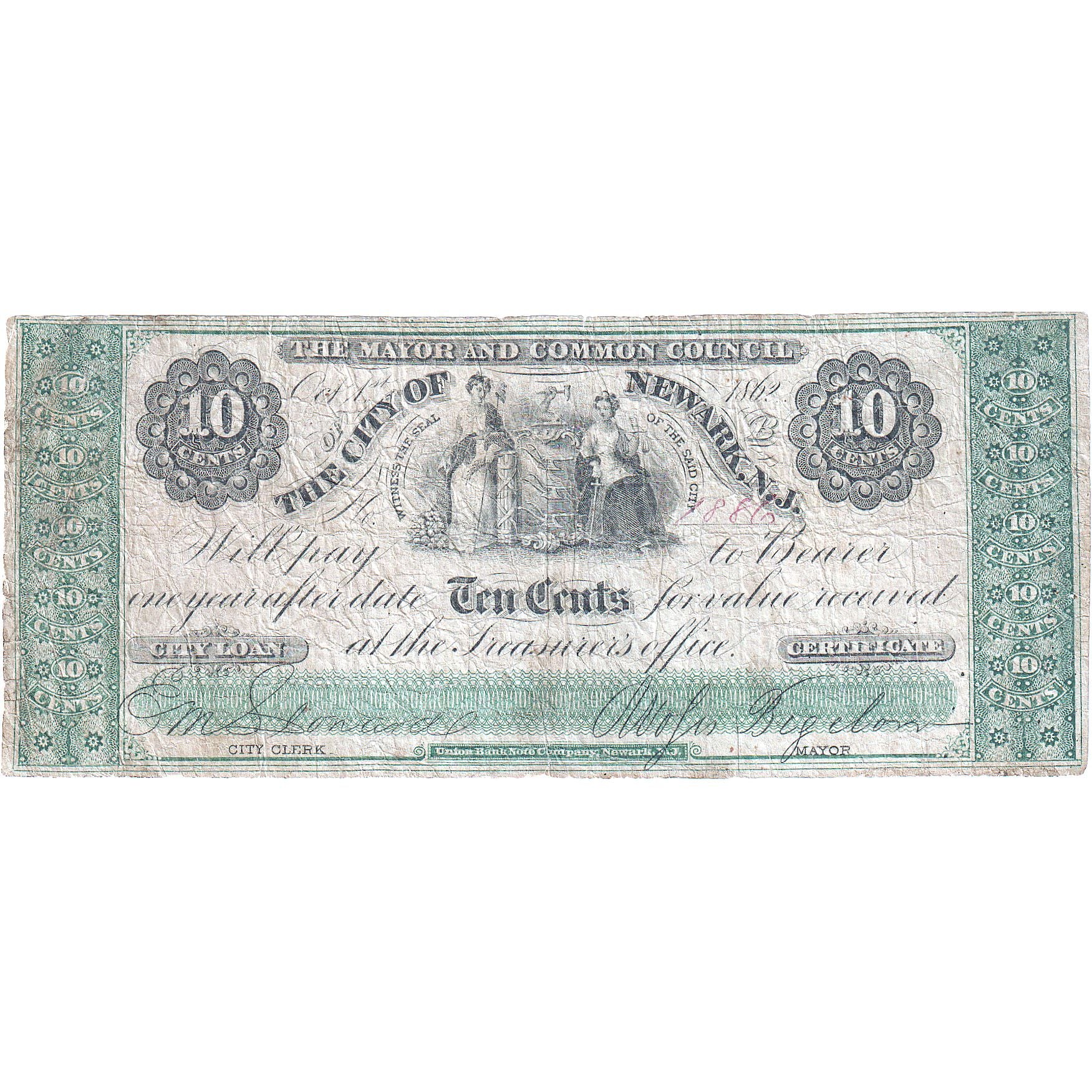 USA, 10 Cents, 1862, VF(30-35)