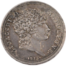 Coin, ITALIAN STATES, NAPLES, Joachim Murat, Lira, 1813, AU(50-53), Silver