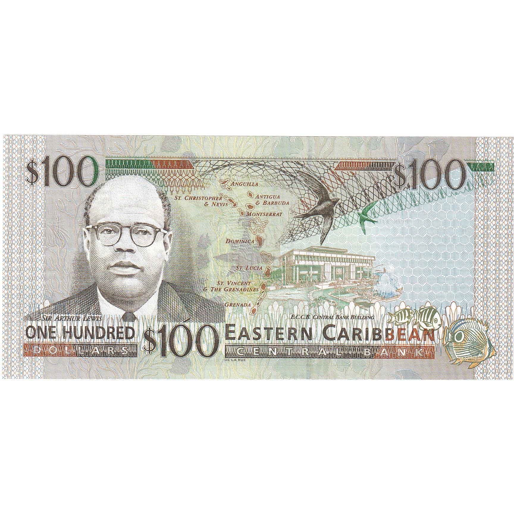 East Caribbean States, 100 Dollars, KM:46a, UNC(65-70)