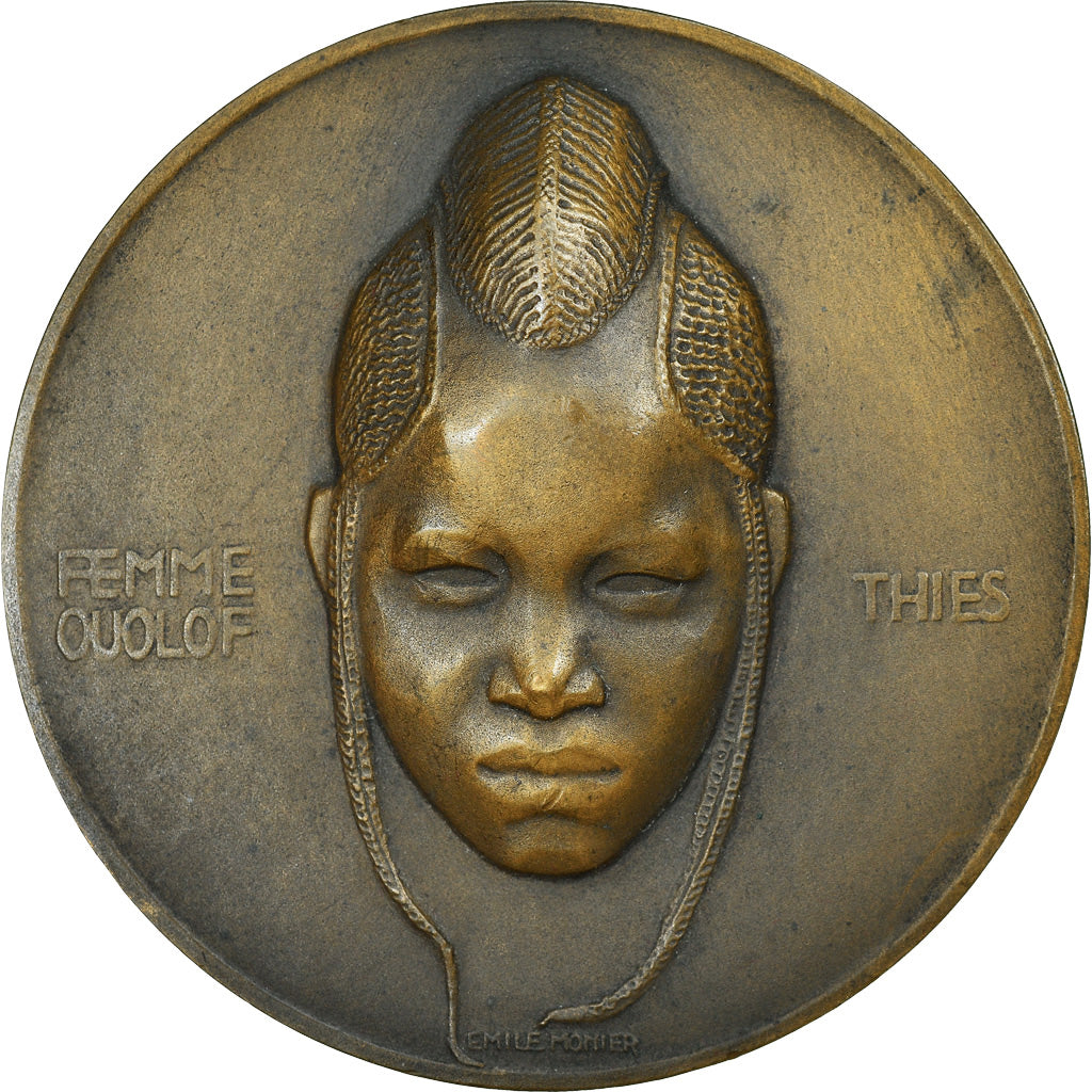 France, Medal, Colonies, Sénégal, Femme Ouolof, Monier, MS(63), Bronze