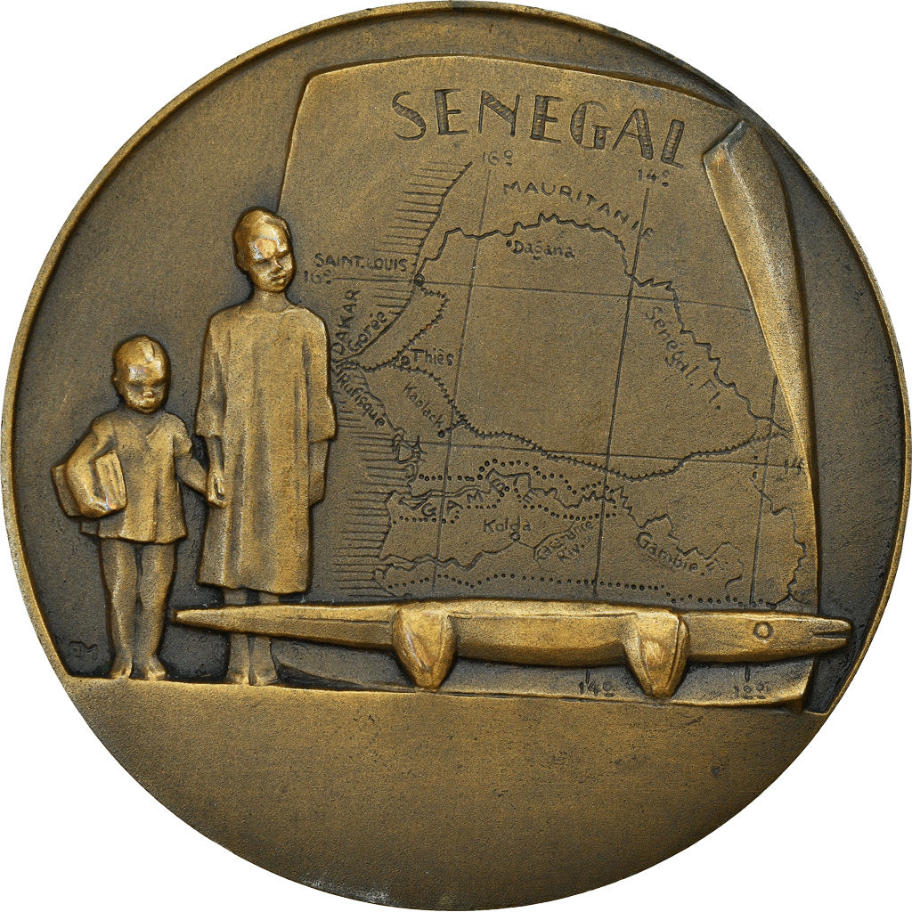 France, Medal, Colonies, Sénégal, Femme Ouolof, Monier, MS(63), Bronze