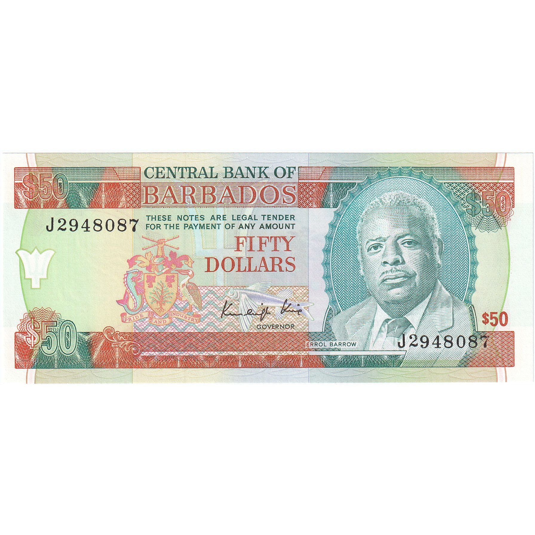 Barbados, 50 Dollars, 1989, KM:40a, NIEUW