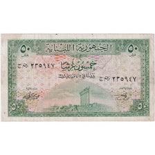 Lebanon, 50 Piastres, 1948, 1948-1950, KM:43, VF(20-25)