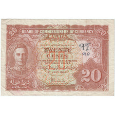 Banknote, MALAYA, 20 Cents, 1941, 1941-07-01, KM:9a, VF(20-25)