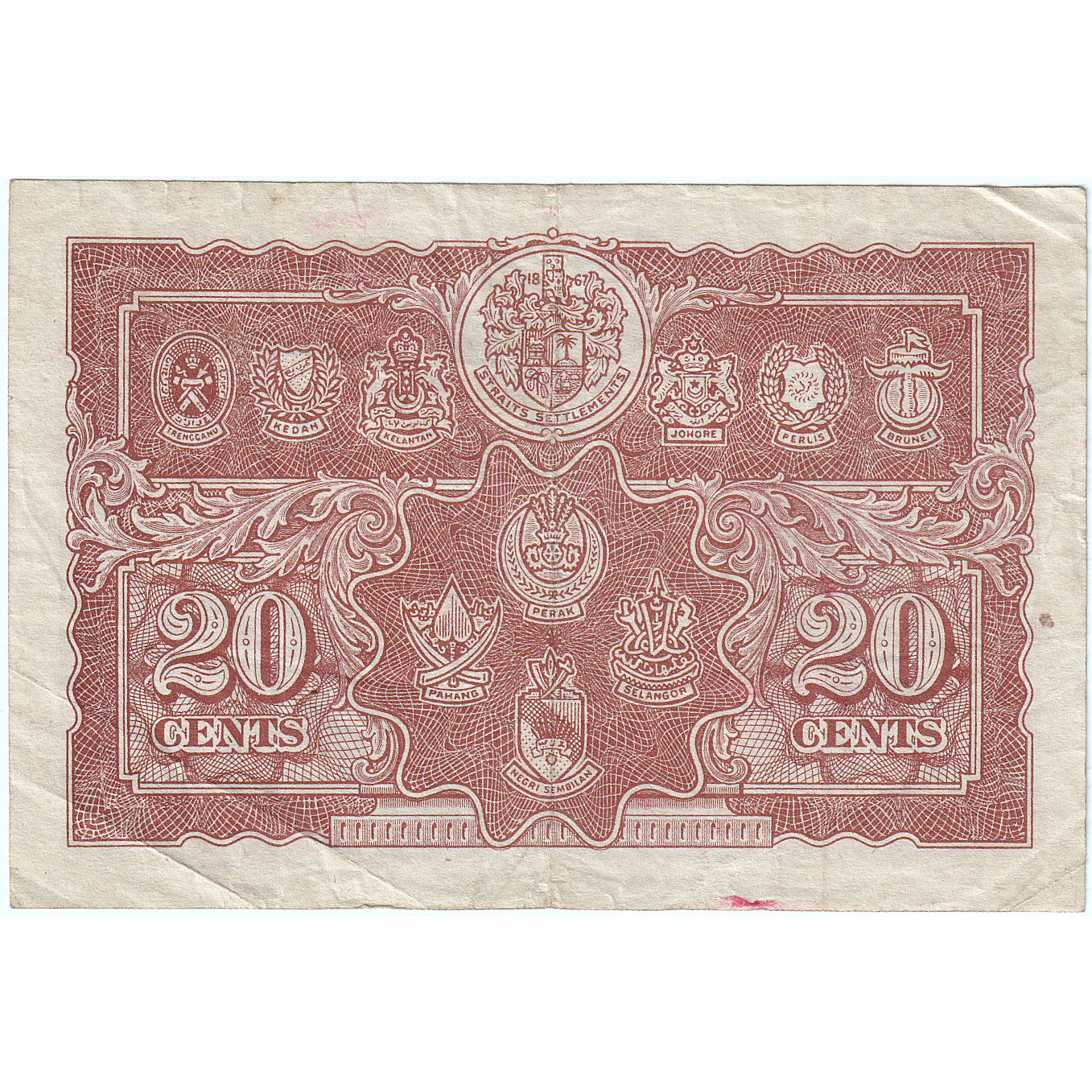 Banknote, MALAYA, 20 Cents, 1941, 1941-07-01, KM:9a, VF(20-25)