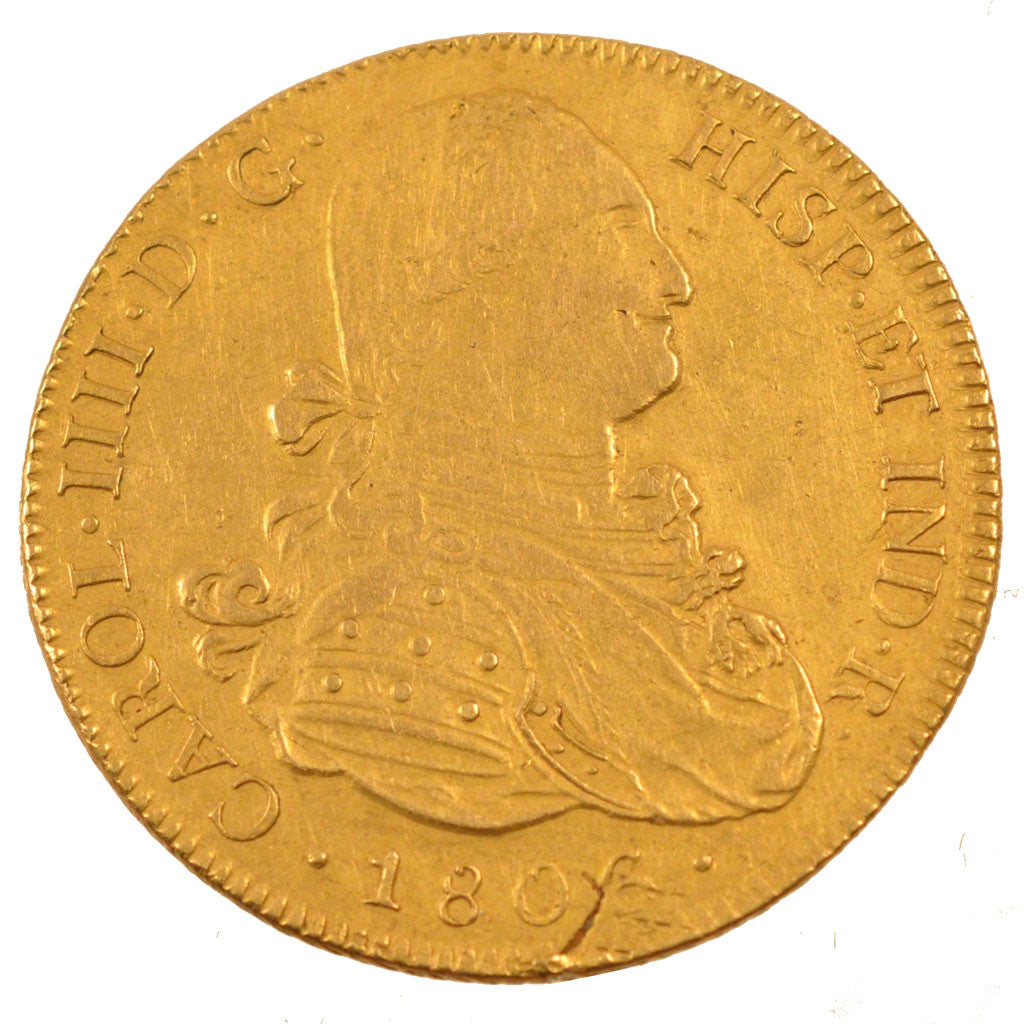 Moneda, Bolivia, Charles IIII, 8 Escudos, 1806, Potosi, MBC, Oro, KM:81