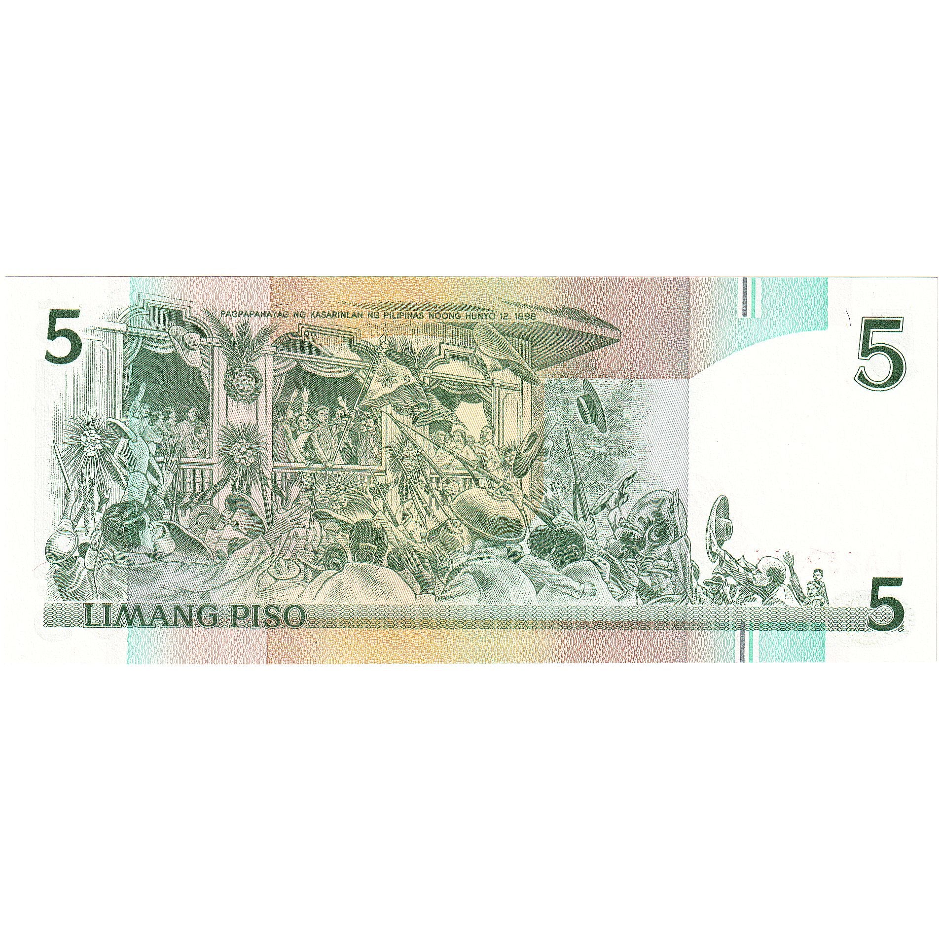 Philippines, 5 Piso, KM:176a, UNC(65-70)