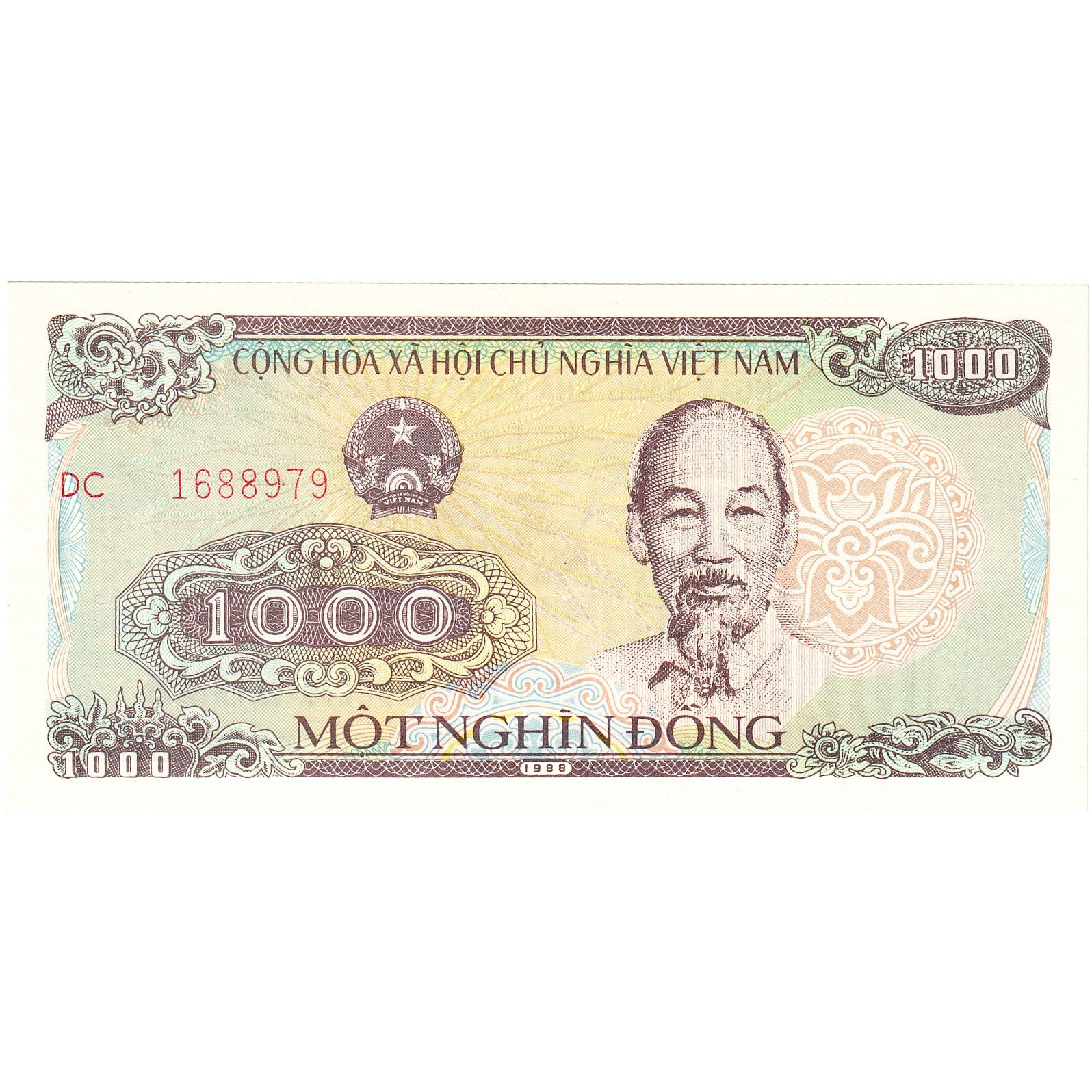 Banknote, Vietnam, 1000 D<ox>ng, 1988, Undated, KM:102a, UNC(65-70)