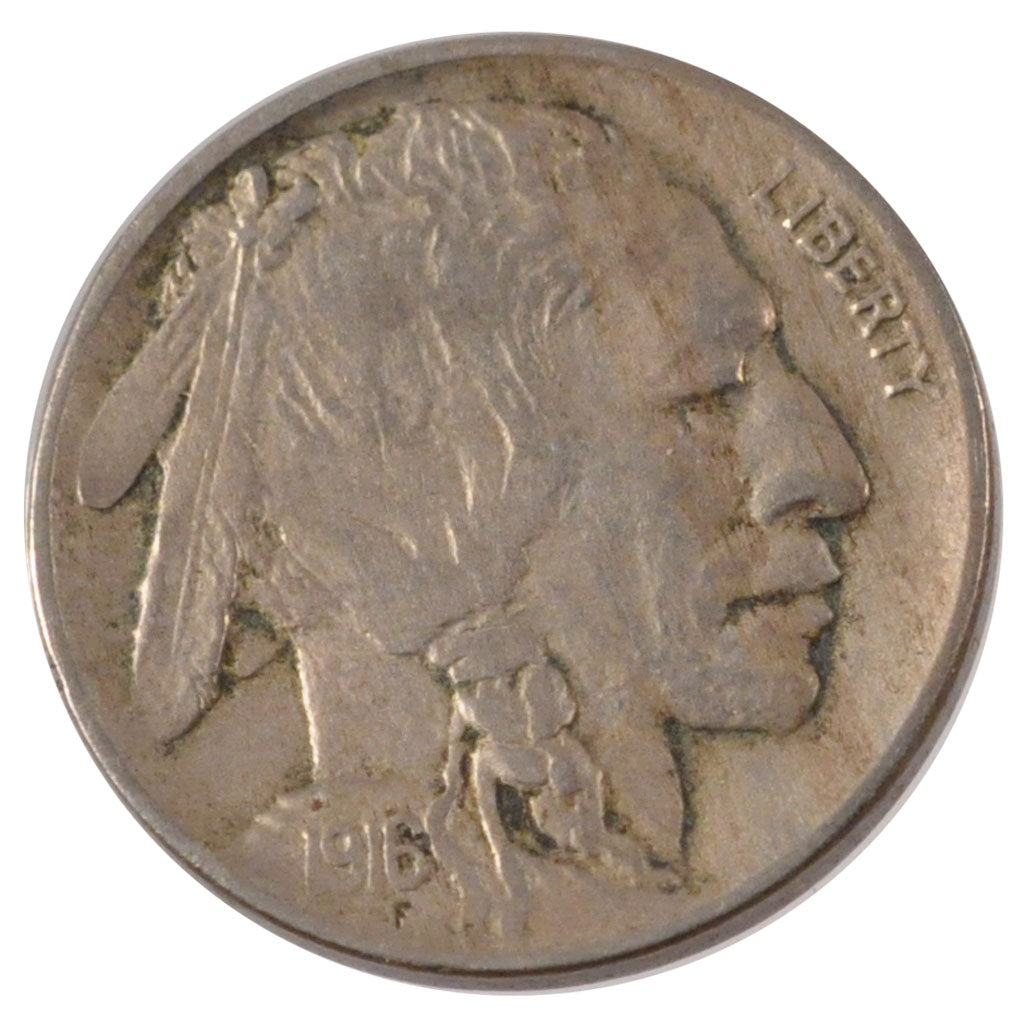 UNITED STATES, Buffalo Nickel, 5 Cents, 1916, U.S. Mint, KM #134, EF(40-45),...