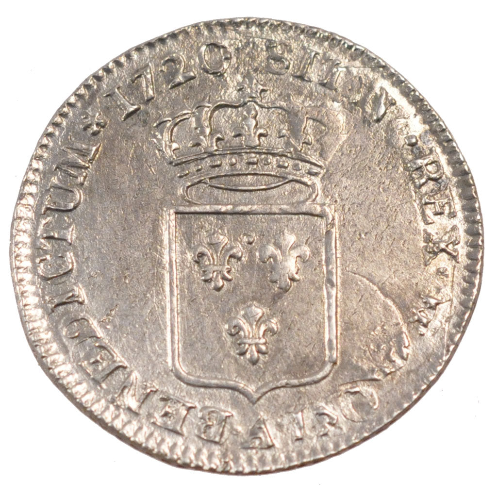FRANCE, 1/3 Écu de France, 1/3 ECU, 1720, Paris, KM #457.1, EF(40-45), Silver, .