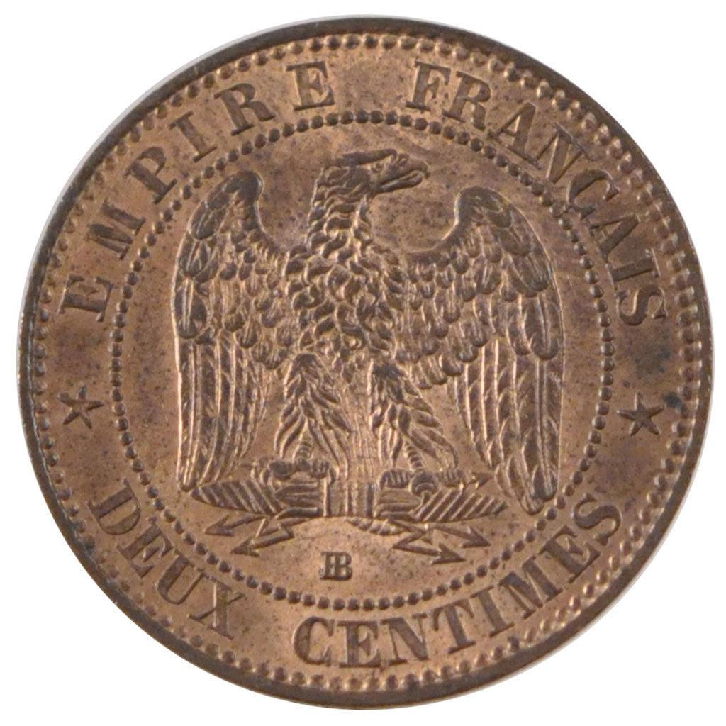 FRANCE, Napoléon III, 2 Centimes, 1855, Strasbourg, KM #776.3, graded, PCGS, M..