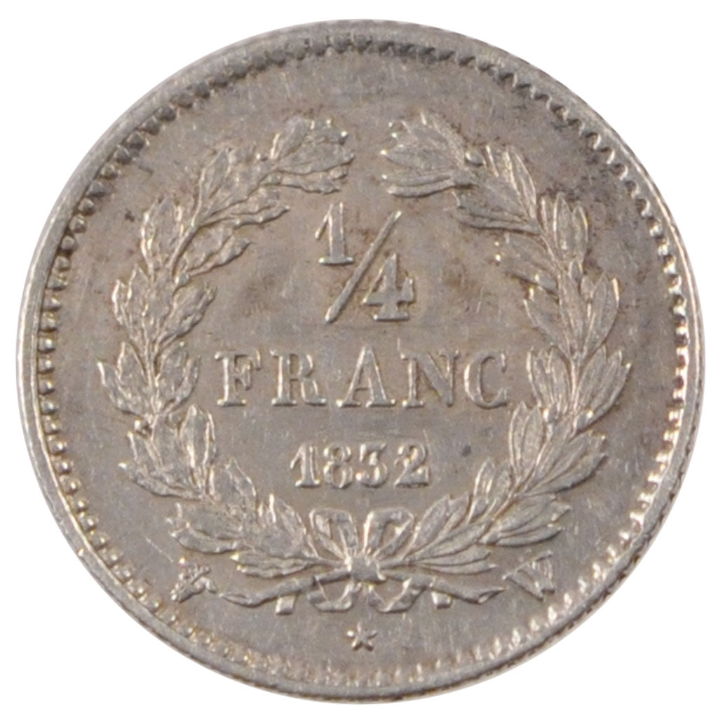 FRANCE, Louis-Philippe, 1/4 Franc, 1832, Lille, KM #740.13, AU(55-58), Silver,..