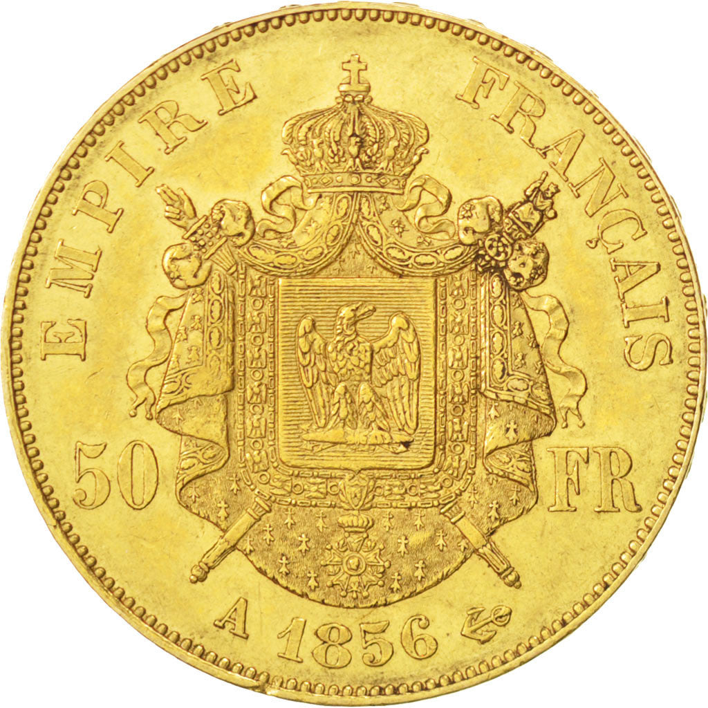 Coin, France, Napoleon III, Napoléon III, 50 Francs, 1856, Paris, AU(50-53)