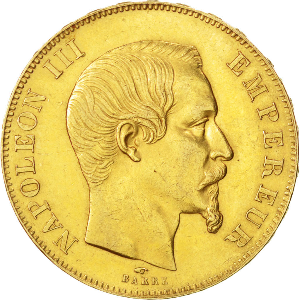 FRANCE, Napoléon III, 50 Francs, 1857, Paris, KM #785.1, AU(55-58), Gold, Gadour